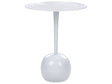 Side Table White Leg Base Aluminium ⌀ 40 cm Round Carved Top Decorative Modern Minimalistic Living Room Hallway Beliani