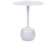 Side Table White Leg Base Aluminium  40 cm Round Carved Top Decorative Modern Minimalistic Living Room Hallway Beliani