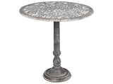 Side Table Grey Mango Wood MDF  61 cm Decorative Coffee Side Table Small Living Room Furniture Oriental Design Beliani