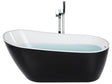 Freestanding Bath Black Sanitary Acrylic 170 x 78 cm Oval  Design Beliani