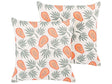 2 Decorative Cushions Orange and Green Polyester 45 x 45 cm Papaya Print Square Modern Spring Summer Decor Accessories Beliani