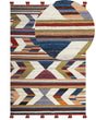 Kilim Area Rug Multicolour Wool and Cotton 140 x 200 cm Handmade Woven Boho Striped Pattern with Tassels Beliani