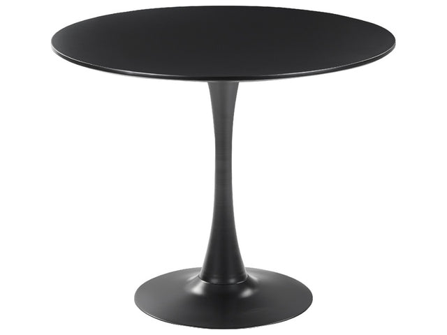 Round Dining Table Black ø 90 cm Metal Base 4 Seater Kitchen Beliani