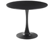Round Dining Table Black  90 cm Metal Base 4 Seater Kitchen Beliani