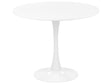 Round Dining Table White  90 cm Metal Base 4 Seater Kitchen Beliani