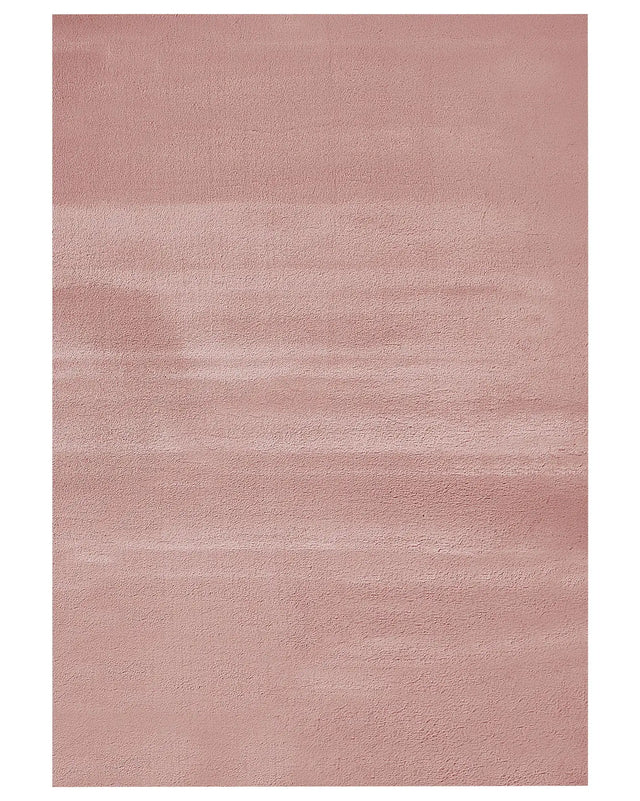 Faux Rabbit Fur Rug Pink Artificial Polyester Fur 160 x 230  cm Soft Shaggy High Pile Rug Beliani