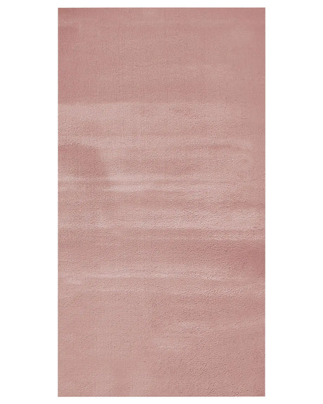 Faux Rabbit Fur Rug Pink Artificial Polyester Fur 80 x 150 cm Soft Shaggy High Pile Rug Beliani