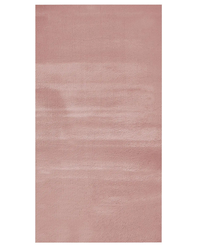 Faux Rabbit Fur Rug Pink Artificial Polyester Fur 80 x 150 cm Soft Shaggy High Pile Rug Beliani