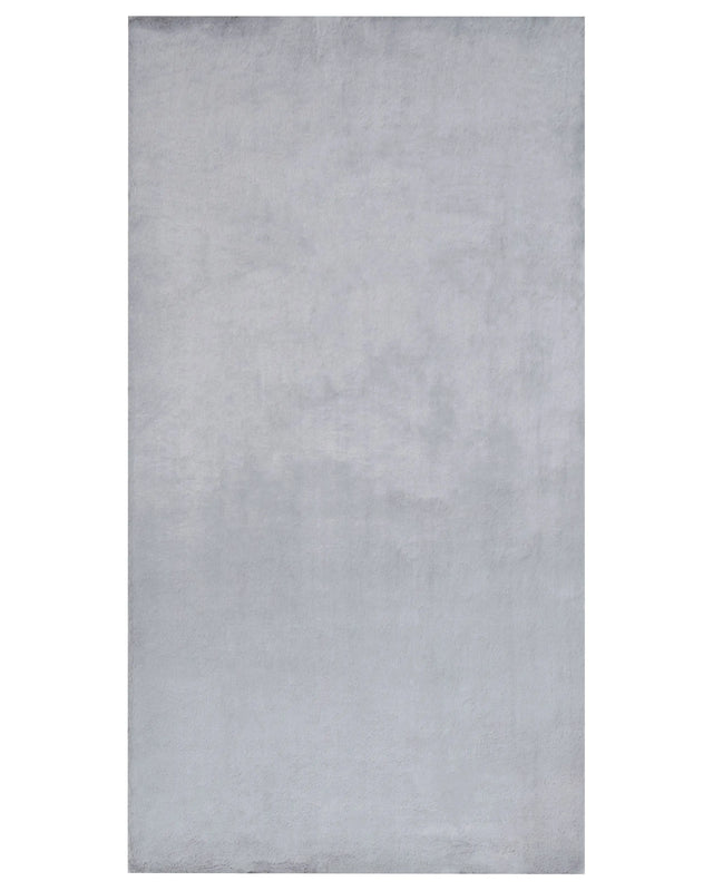 Faux Rabbit Fur Rug Grey Artificial Polyester Fur 80 x 150 cm Soft Shaggy High Pile Rug Beliani