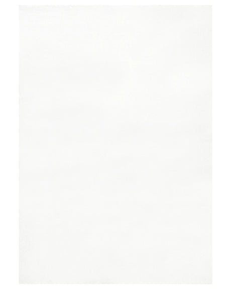 Faux Rabbit Fur Rug White Artificial Polyester Fur 160 x 230  cm Soft Shaggy High Pile Rug Beliani