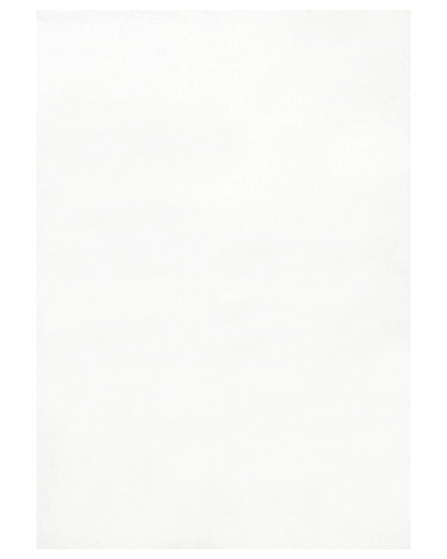 Faux Rabbit Fur Rug White Artificial Polyester Fur 160 x 230  cm Soft Shaggy High Pile Rug Beliani