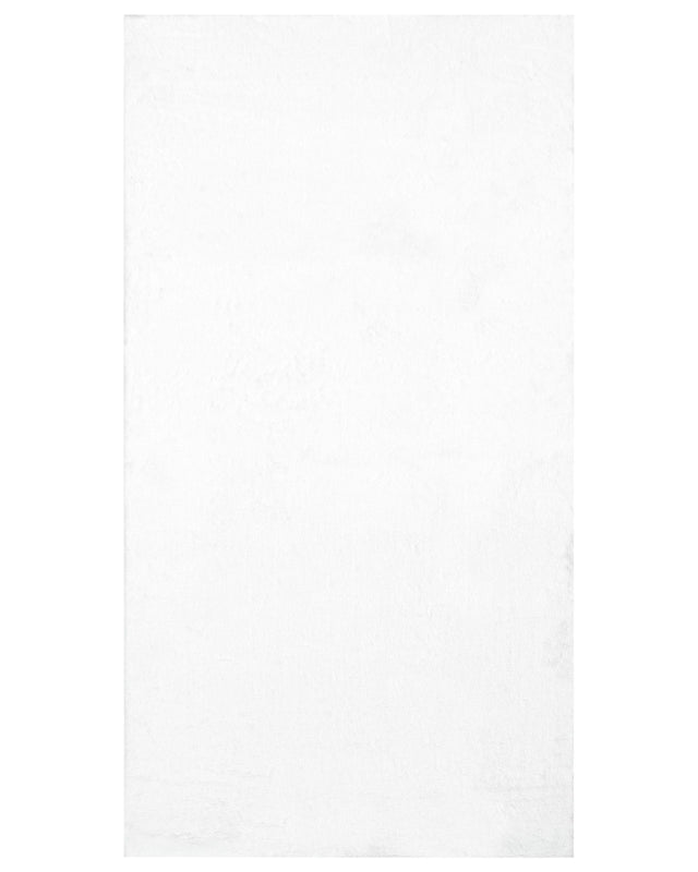 Faux Rabbit Fur Rug White Artificial Polyester Fur 80 x 150 cm Soft Shaggy High Pile Rug Beliani