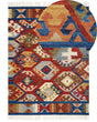 Wool Area Rug Multicolour 160 x 230 cm Hand Woven Kilim Rug Rustic Oriental Design Beliani