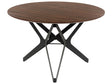 Round Dining Table Dark Wood with Black MDF ⌀ 120 cm Top Metal Industrial Legs Beliani