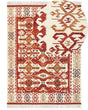 Kilim Area Rug Multicolour Wool and Cotton 160 x 230 cm Handmade Woven Boho Patchwork Pattern with Tassels Beliani