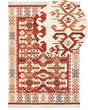 Kilim Area Rug Multicolour Wool and Cotton 200 x 300 cm Handmade Woven Boho Patchwork Pattern with Tassels Beliani