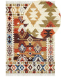Kilim Area Rug Multicolour Wool and Cotton 200 x 300 cm Handmade Woven Boho Patchwork Pattern with Tassels Beliani