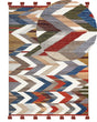 Kilim Area Rug Multicolour Wool and Cotton 160 x 230 cm Handmade Woven Boho Patchwork Pattern with Tassels Beliani