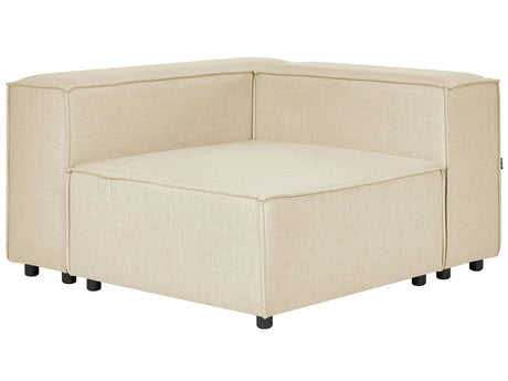 Corner Section Beige Linen 1-Seat Sofa Module Modern Single-Seat Beliani