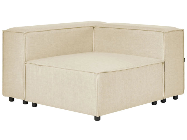 Corner Section Beige Linen 1-Seat Sofa Module Modern Single-Seat Beliani
