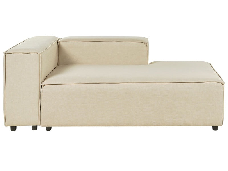 Chaise Lounge Beige Linen Upholstery Synthetic Legs Left Hand Modern Living Room Aprica Beliani