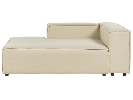 Chaise Lounge Beige Linen Upholstery Synthetic Legs Right Hand Modern Living Room Aprica Beliani