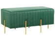 Bench Green Velvet Upholstered Gold Metal Legs 93 x 48 cm Glamour Living Room Bedroom Hallway Beliani