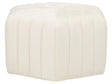 Pouffe Off-White Velvet 53 x 48 x 29 cm Upholstered Hexagonal Footstool Ottman Glamour Style Living Room Beliani