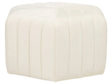 Pouffe Off-White Velvet 53 x 48 x 29 cm Upholstered Hexagonal Footstool Ottman Glamour Style Living Room Beliani