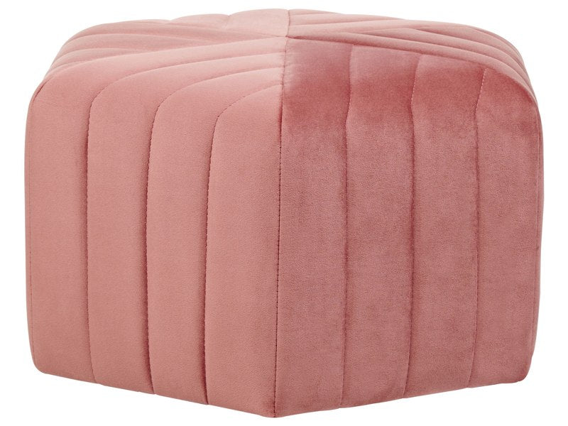 Pouffe Pink Velvet 53 x 48 x 29 cm Upholstered Hexagonal Footstool Ottman Glamour Style Living Room  Beliani