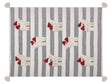 Blanket White and Grey Cotton 125 x 150 cm Hand-Tufted Horses Pattern Tassels Striped Boho Beliani