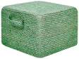 Pouffe Green Jute EPS Beads Filling 45 x 45 x 30 cm Rectangular with Handles Ottoman Boho Style Home Accessory Beliani