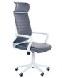 Office Desk Chair Grey Faux Leather Swivel Gas Lift Adjustable Height with Castors Ergonomic Modern Beliani