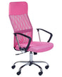 Executive Office Chair Pink Mesh and Faux Leather Gas Lift Height Adjustable Full Swivel and Tilt Beliani