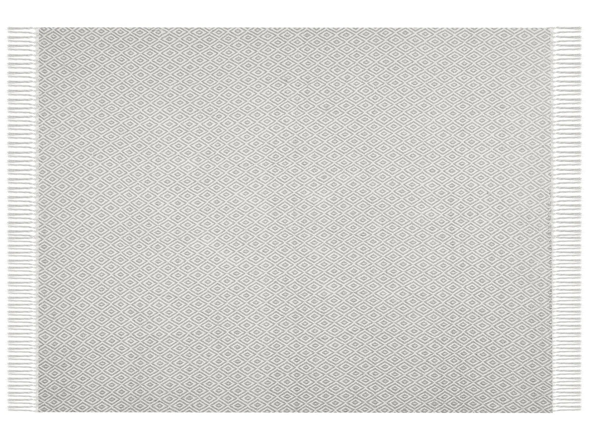 Blanket Taupe Cotton 125 x 150 cm Bed Throw Boho Living Room Bedroom Beliani