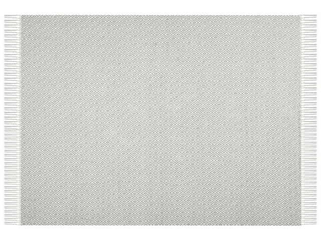 Blanket Taupe Cotton 125 x 150 cm Bed Throw Boho Living Room Bedroom Beliani