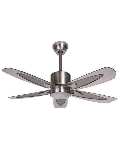 Ceiling Fan with Light Ventilator Silver Synthetic Material Metal 5 Blades Remote Control Minimalist Design Beliani