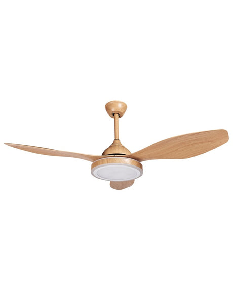 Ceiling Fan with Light Ventilator Brown Synthetic Material Metal 3 Blades Remote Control Wood Grain Effect Minimalist Design Beliani