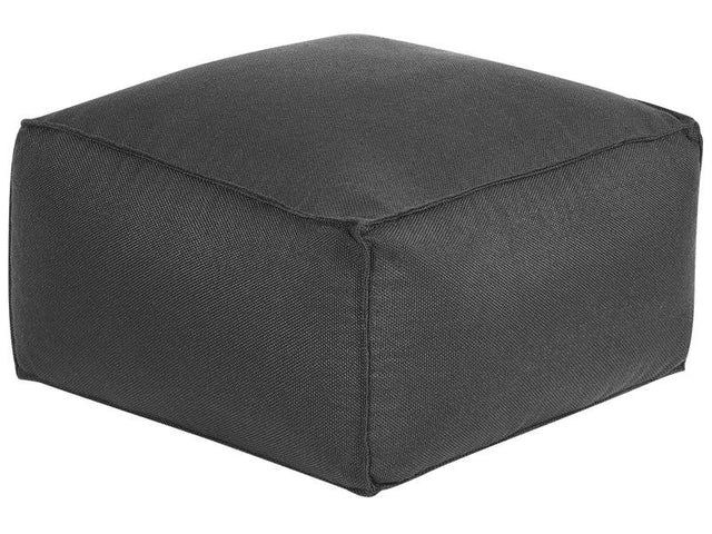 Pouffe Black EPS Beads Filling Solid Pattern Square Boho Modern Fabric Footstool Beliani