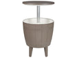 Garden Cool Bar Taupe Polypropylene Built-in Cooler Height Adjustement Mechanism Tabletop ⌀ 49 cm Taupe  Beliani