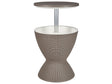 Garden Cool Bar Taupe Polypropylene Built-in Cooler Round Height Adjustement Mechanism Tabletop ⌀49 cm  Beliani