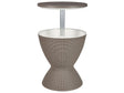 Garden Cool Bar Taupe Polypropylene Built-in Cooler Round Height Adjustement Mechanism Tabletop 49 cm  Beliani