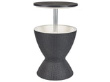 Garden Cool Bar Black Polypropylene Built-in Cooler Round Height Adjustement Mechanism Tabletop 49 cm Black  Beliani