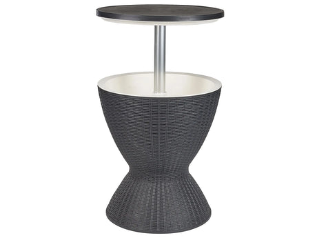 Garden Cool Bar Black Polypropylene Built-in Cooler Round Height Adjustement Mechanism Tabletop 49 cm Black  Beliani