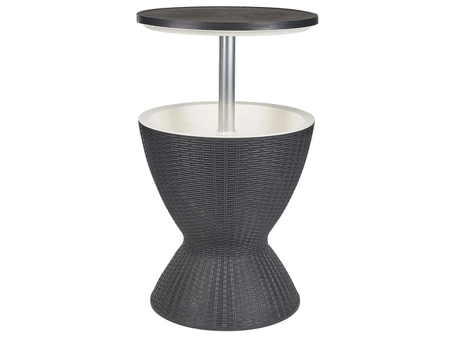 Garden Cool Bar Black Polypropylene Built-in Cooler Round Height Adjustement Mechanism Tabletop 49 cm Black  Beliani