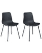 Set of 2 Dining Chairs Black Synthetic Seat Black Metal Legs Minimalist Design Backrest Modern Scandinavian Beliani