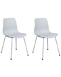 Set of 2 Dining Chairs Light Grey Synthetic Seat Metal Legs Minimalist Design Backrest Modern Scandinavian Beliani