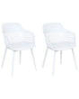 Set of 2 Dining Chairs White Synthetic Seat White Legs Minimalist Design Backrest Modern Scandinavian Beliani