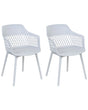 Set of 2 Dining Chairs Light Grey Synthetic Seat Light Grey Legs Minimalist Design Backrest Modern Scandinavian Beliani