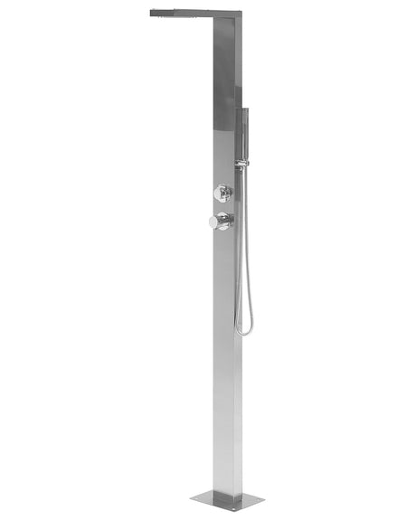 Outdoor Mixer Shower Set PVC with Rain Function Chrome Finish Glamour Modern Garden Beliani
